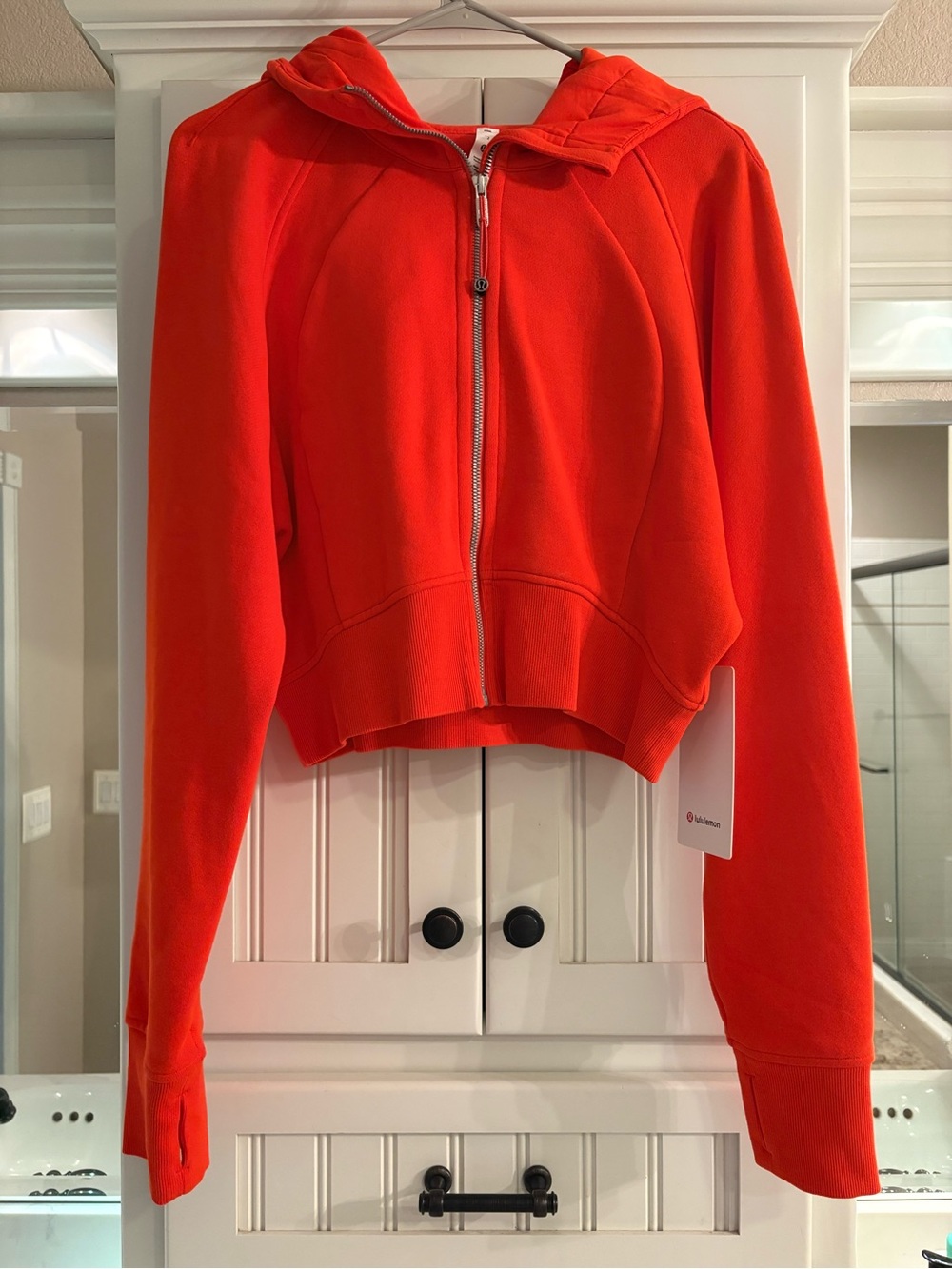 lululemon athletica Bright Orange Zip Front Hooded Bomber
